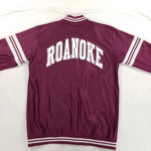 Vtg Roanoke College Russell USA Made Satin Jacket Womens Large Fits Mens Medium - Picture 3 of 12